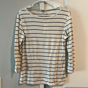 Three Dots Stripe British Tee NWT
